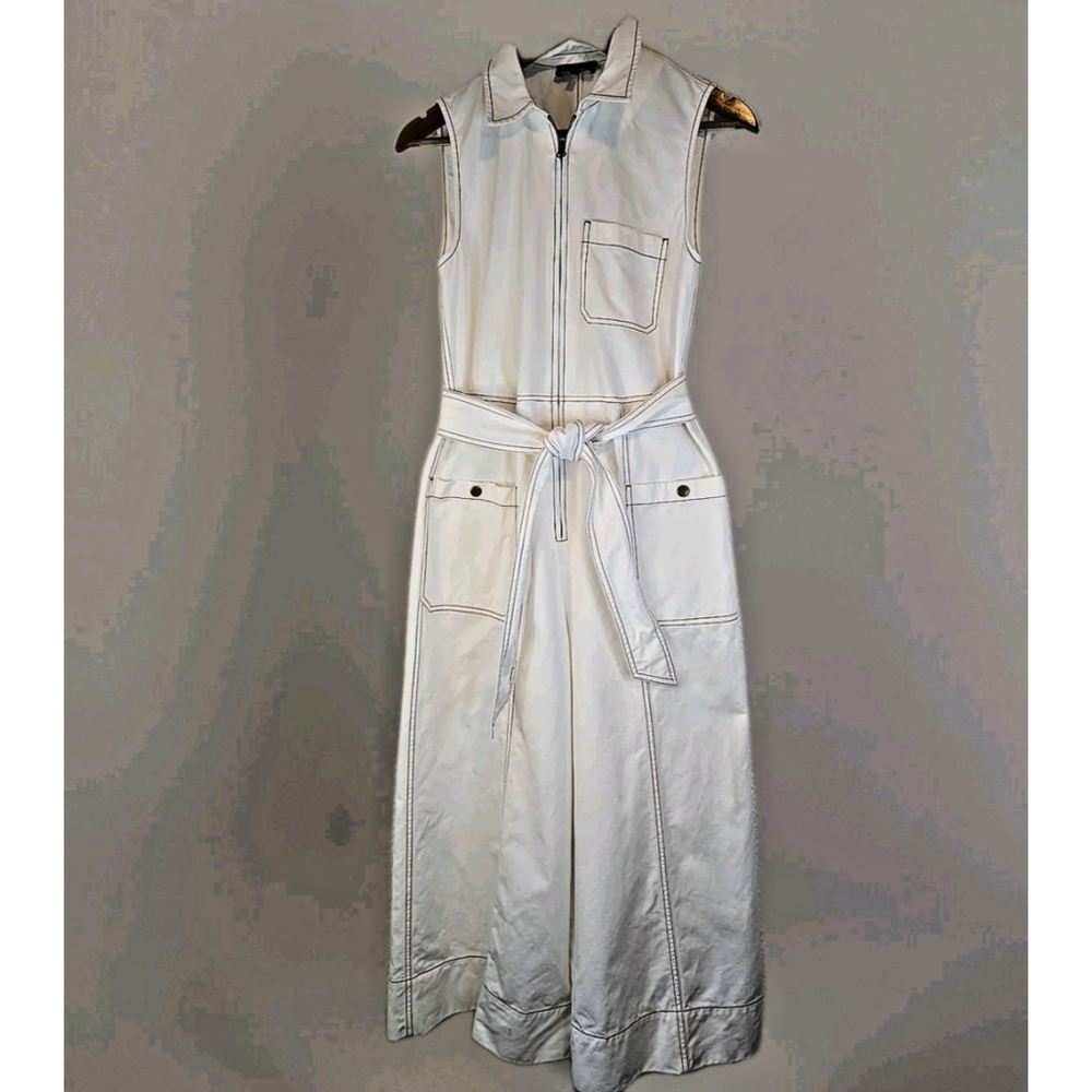 Sleeveless Utility Jumpsuit in Cream - Picture 3 of 11